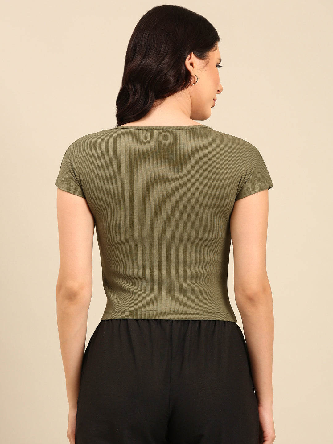 Kimono Sleeve Top-Olive Green