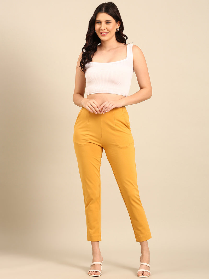 Super Stretch Kurti Pant-Gold