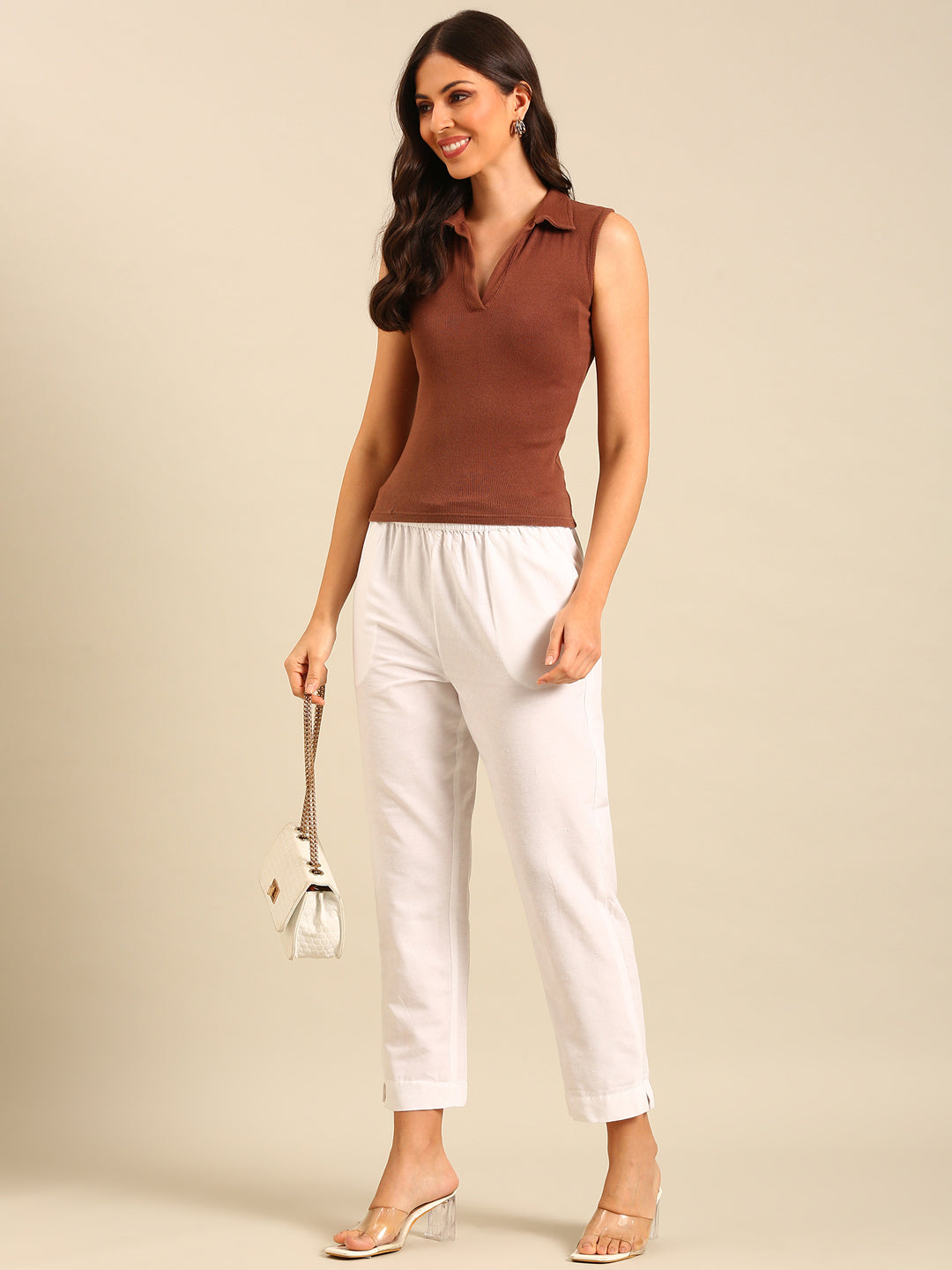 Cigarette Pants-White