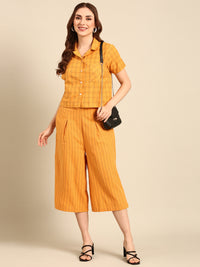 Culottes Stripped-Mustard