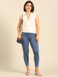 Ankle Length Leggings Viscose-Airforce Blue