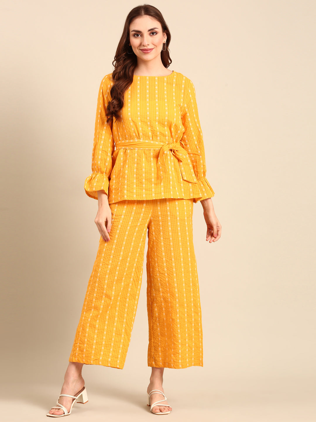 Yellow Striped Parallel eux Pants