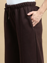 Wide Leg Straight Pant-Brown - De Moza