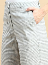 Formal Pants Checked-White - De Moza