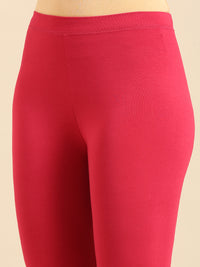 Ankle Length Leggings Viscose-Dark Pink