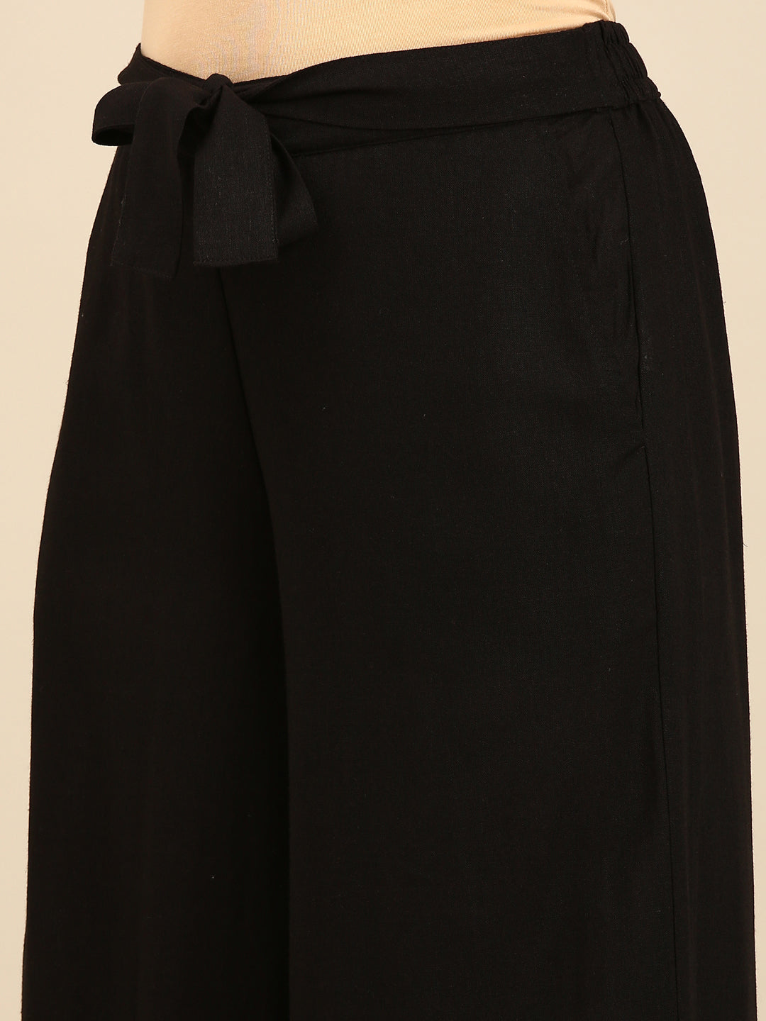 Tie Up Culottes-Black