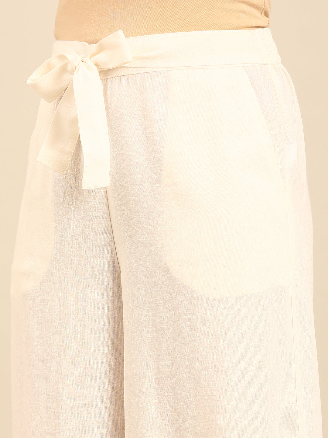 Tie Up Culottes-Natural