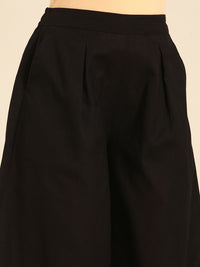 Culottes Embroidered-Black