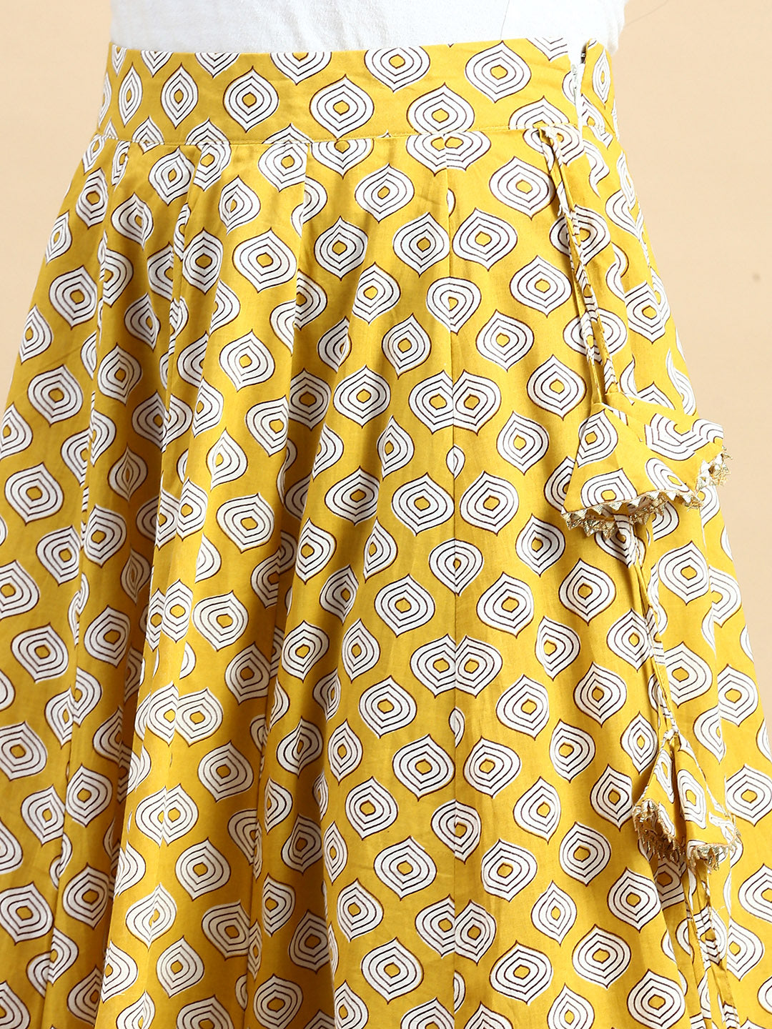 Co-Ord Set (Blouse & Skirt)-Mustard