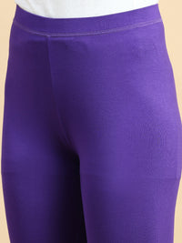 Ankle Length Leggings Viscose-Purple - De Moza