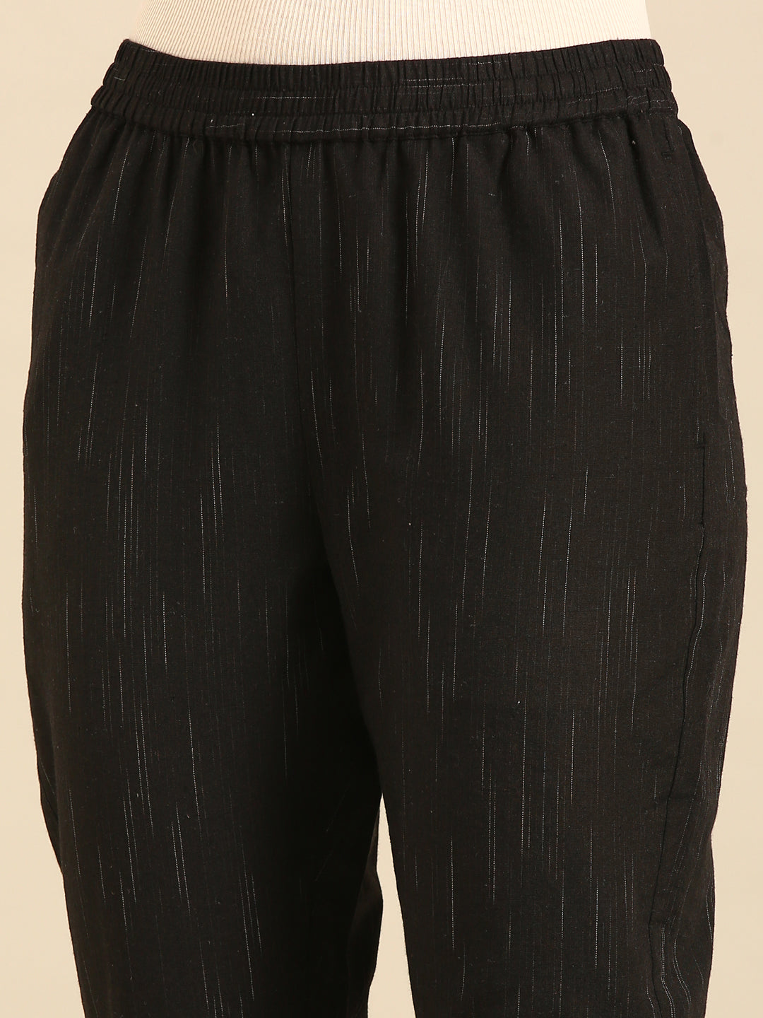 Printed Straight Pant-Black