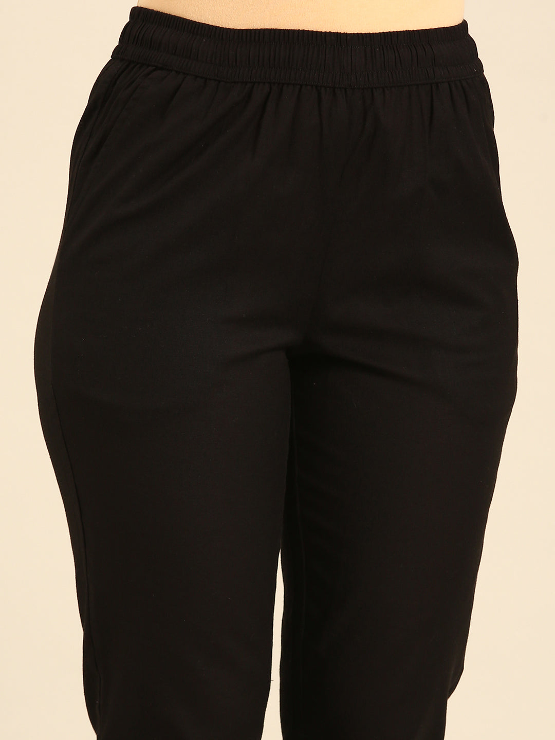 Cigarette Pant Embroidered-Black