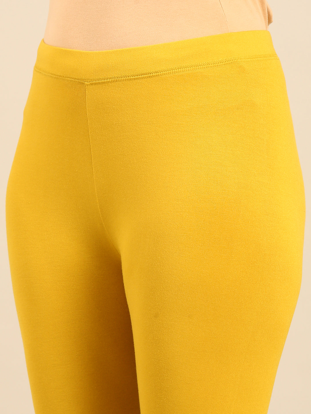 Ankle Length Leggings Viscose-Lime Yellow