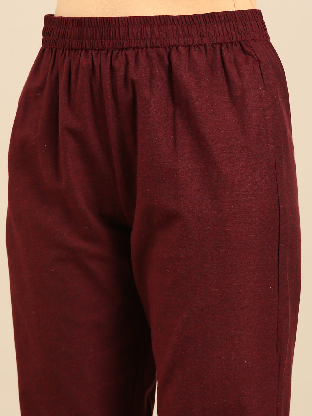 Cigarette Pants-Maroon