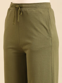 Wide Leg Casual Pant-Olive Green