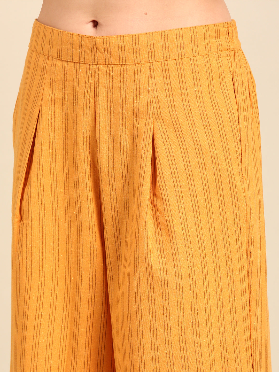 Culottes Stripped-Mustard