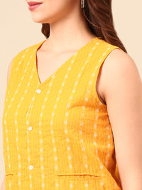 Crop Top Yarn Dyed-Mustard