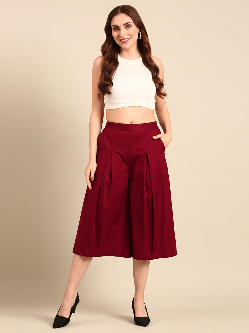 Culottes-Maroon