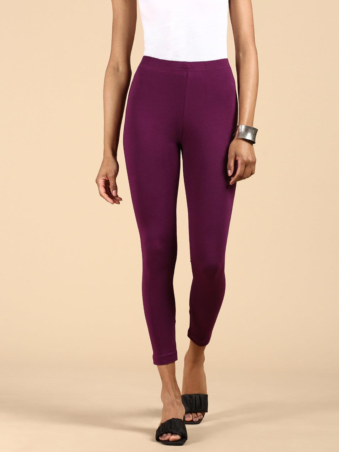 Buy Lyra M Purple Churidar Leggings Online