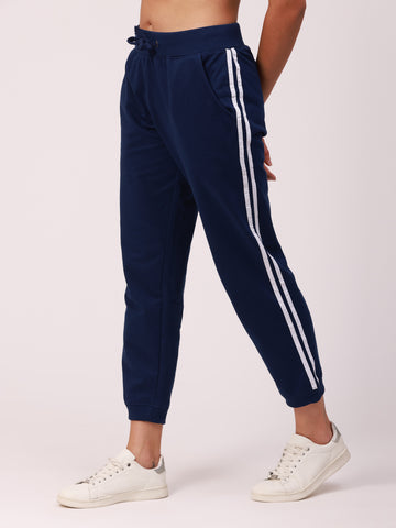 De Moza Ladies Knit Bottom Jogger Printed Cotton Blue at best price in  Chennai