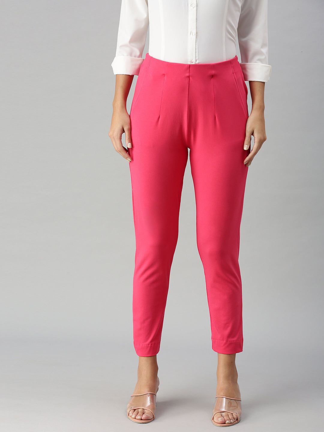 Shop Jaypore Women Pink Modal Solid Ankle Length Regular Fit Pants for  Women Online 39588228
