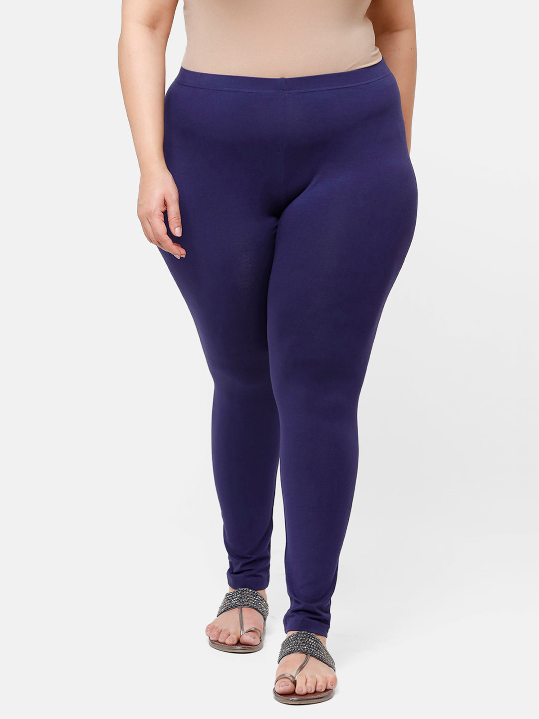 Buy Melange by Lifestyle Navy Cotton High Rise Leggings for Women Online @  Tata CLiQ