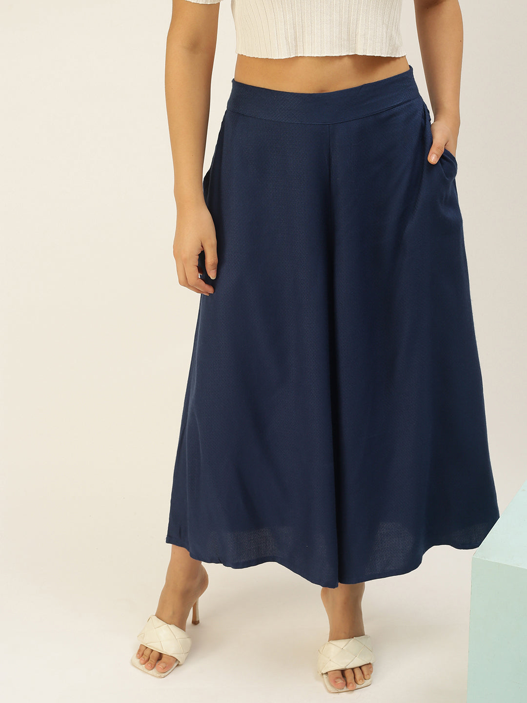 De Moza Women's Culottes Navy Blue