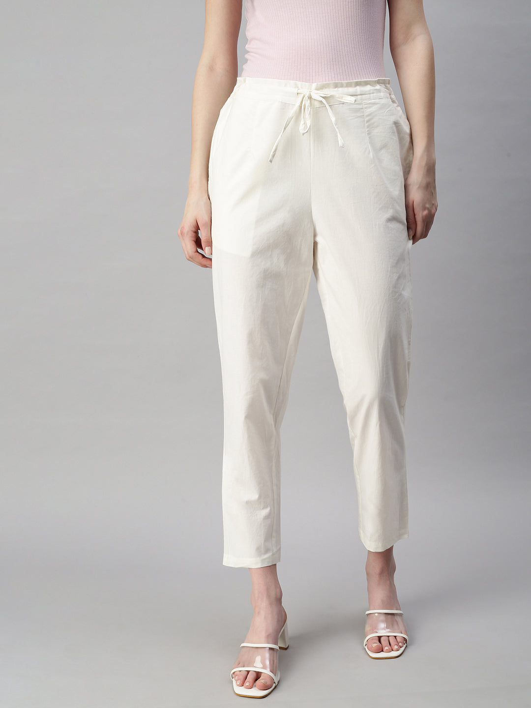 Shop Dupioni Formal Trousers For Women | Creamy White – PowerSutra