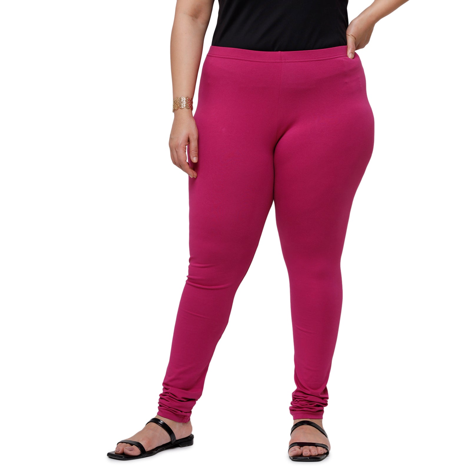 SARJANA HANDICRAFTS Women Cotton Churidar Leggings Authentic Casual Pants  (Baby Pink) at Amazon Women's Clothing store
