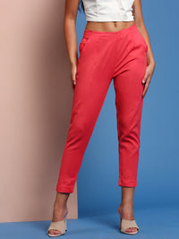 De Moza Women's Cigarette Pant Coral