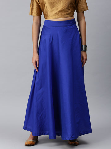 Buy De Moza Women Dark Teal Solid Polyester Skirt - XXL Online at Best  Prices in India - JioMart.