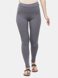 De Moza Ladies Ankle Length Leggings Solid Cotton Slate