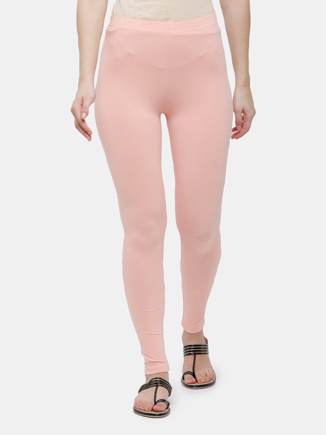 Pastel Pink Women's Casual Leggings, Solid Color Pink Polyester Brushed  Suede Soft Tights, Made in USA, Size: XS-2XL | Heidikimurart Limited