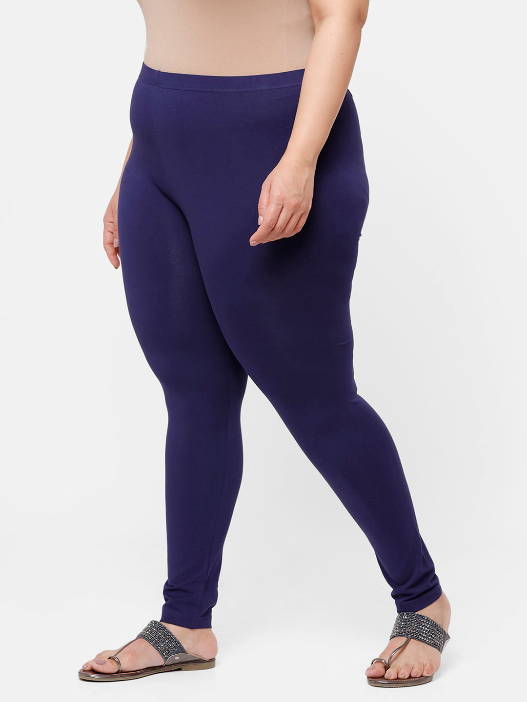 Navy Blue Plus Size Solid Brushed Velour Velvet Leggings | Velvet leggings, Plus  size, Clothes design