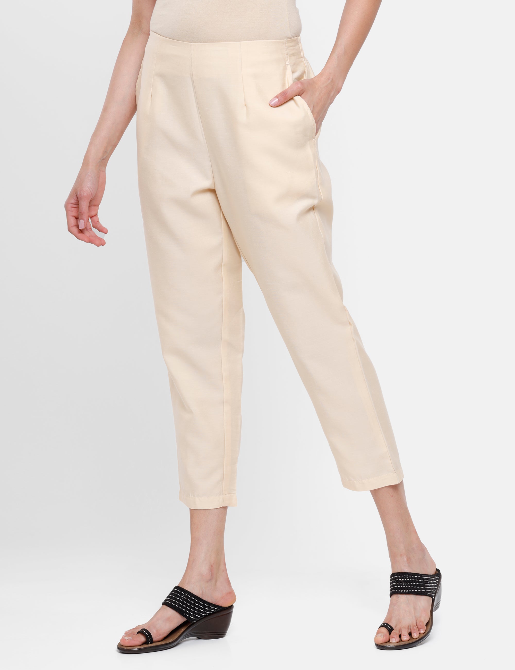 MARKS & SPENCER Slim Fit Women Beige Trousers - Buy MARKS & SPENCER Slim  Fit Women Beige Trousers Online at Best Prices in India | Flipkart.com
