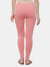 De Moza Ladies Ankle Length Leggings Solid Cotton Peach