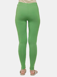 De Moza Ladies Ankle Length Leggings Solid Cotton Light Green