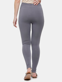 De Moza Ladies Ankle Length Leggings Solid Cotton Slate