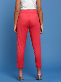 De Moza Women's Cigarette Pant Coral