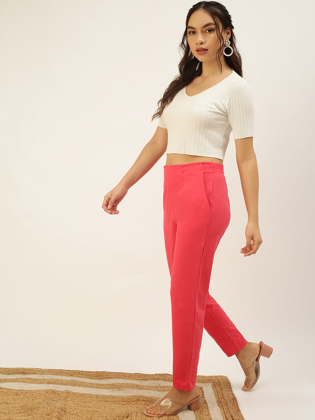 JJXX Mary high waisted tailored trousers in mushroom | ASOS