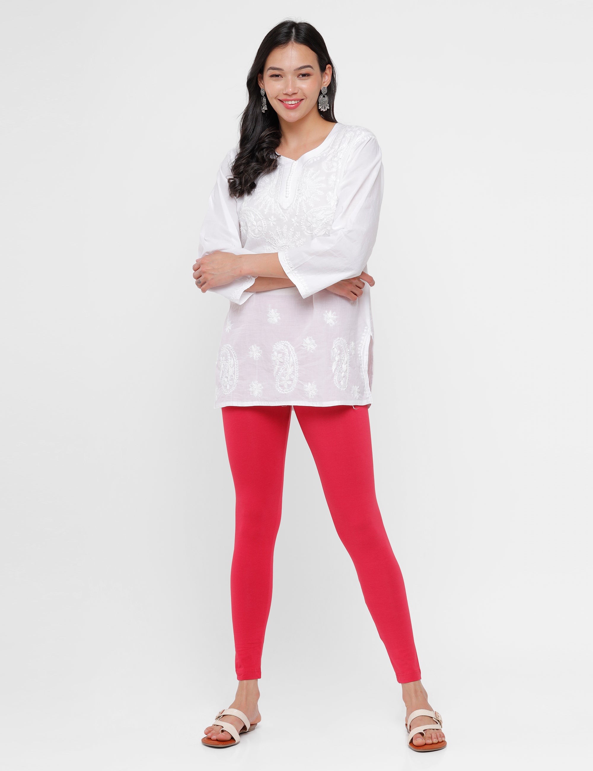 Buy POWERZONE Cotton Women's 2 Way Chudidar Leggings, Size: X-Large (Dark  Pink) at Amazon.in
