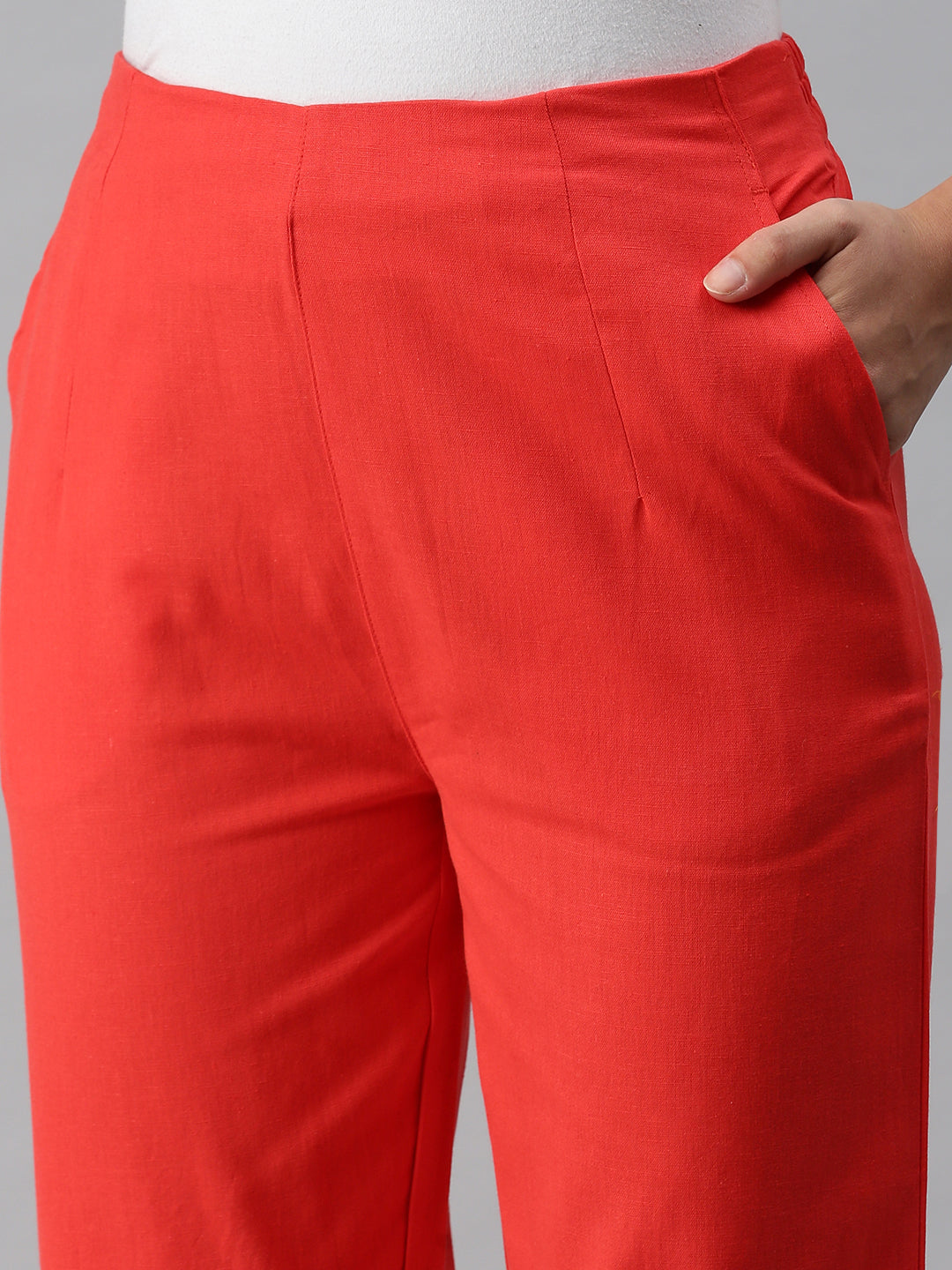 Flared tailored trousers - Red - Ladies | H&M IN