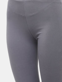 De Moza Ladies Ankle Length Leggings Solid Cotton Slate