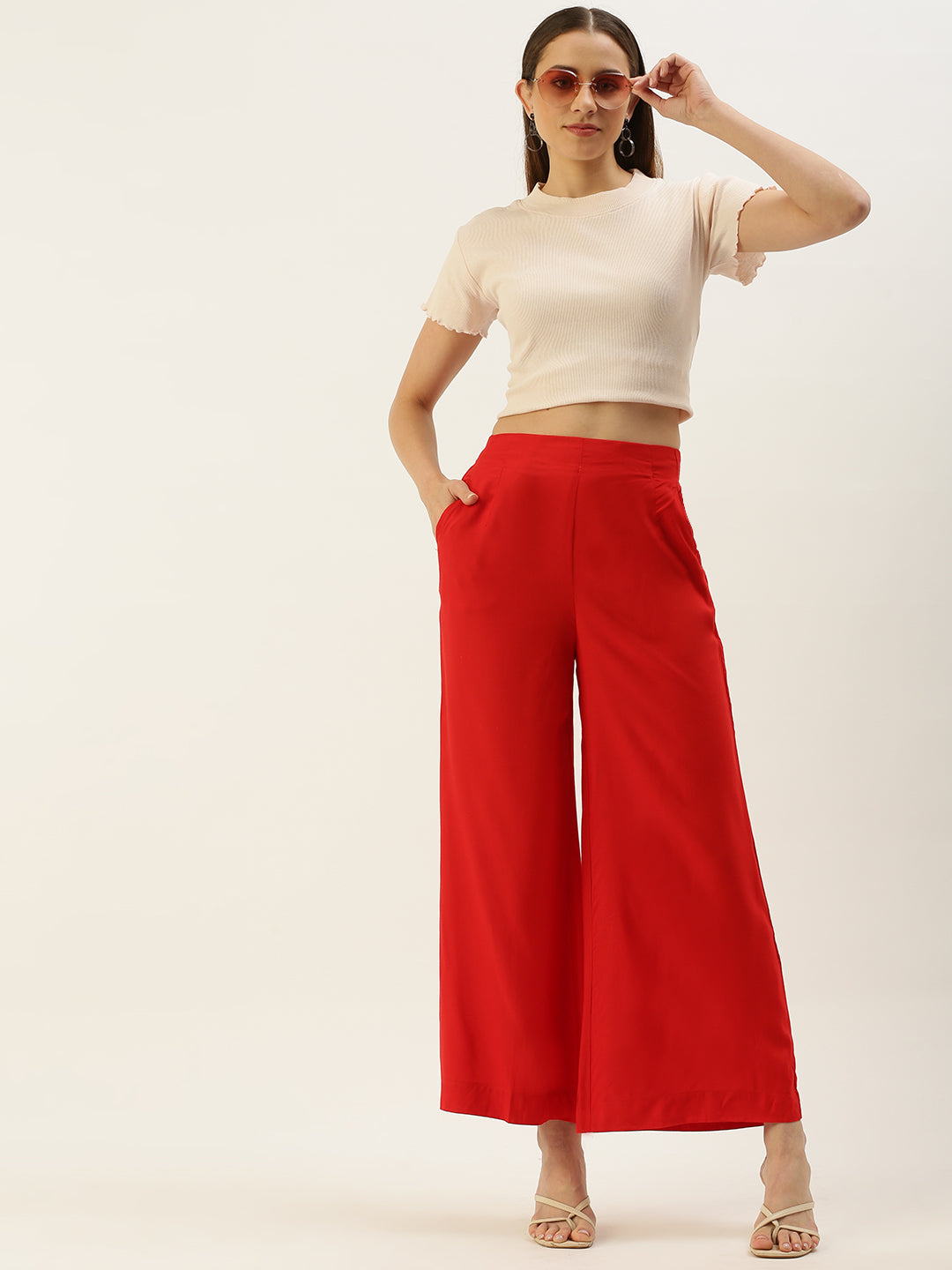 Women'S Casual Pants Wide Leg Pants High Waisted Cotton Palazzo Pants Work  Long Trousers With Pockets - Walmart.com