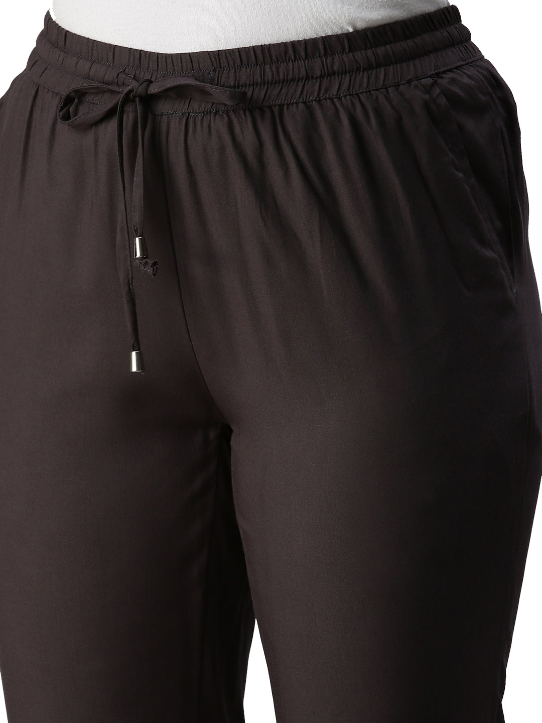 De Moza Ladies Straight Pant Dark Grey