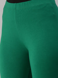 De Moza Women Churidar Leggings Solid Cotton Green