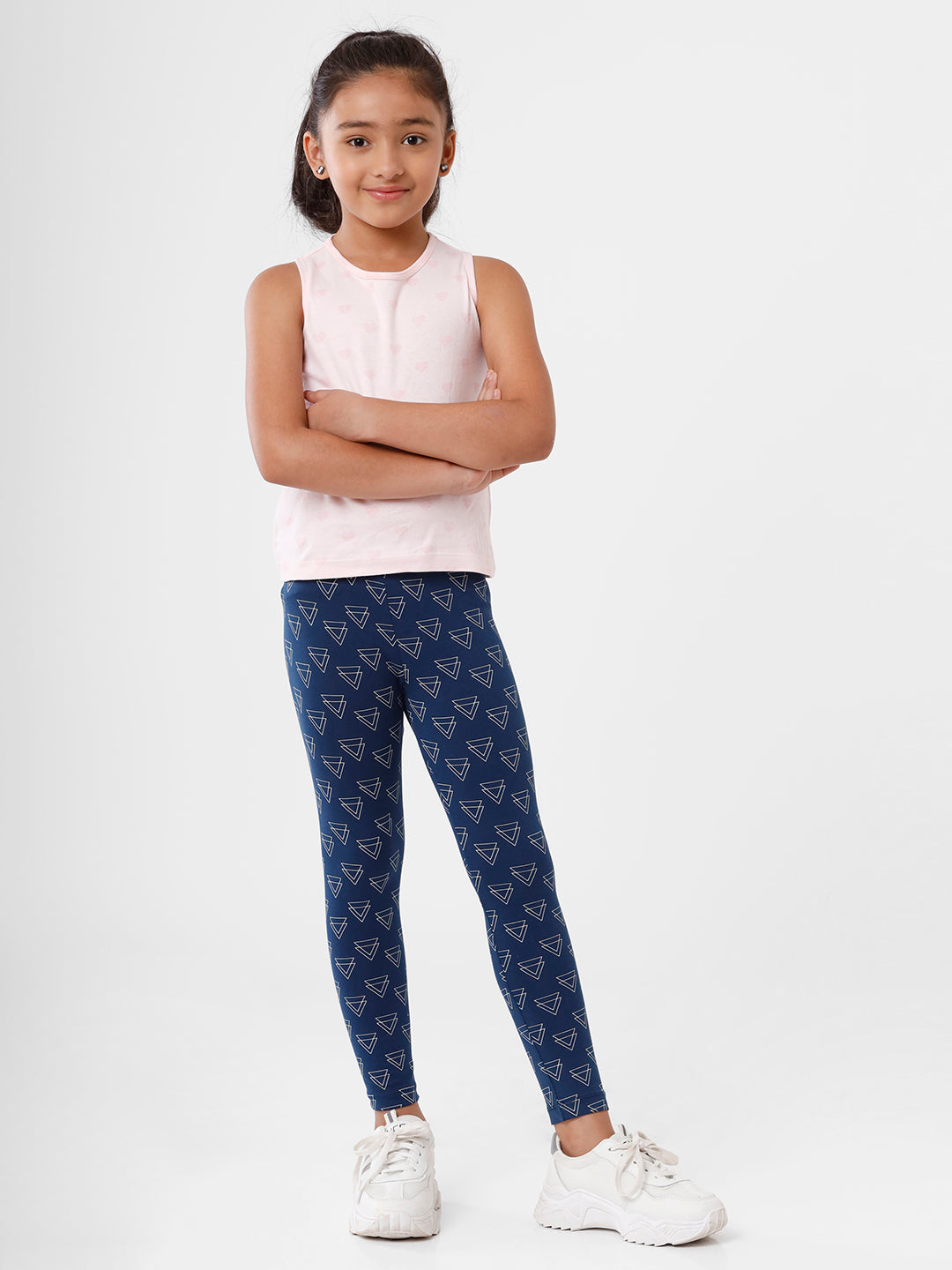 Buy Dark Blue Leggings for Girls by Kids Cave Online | Ajio.com