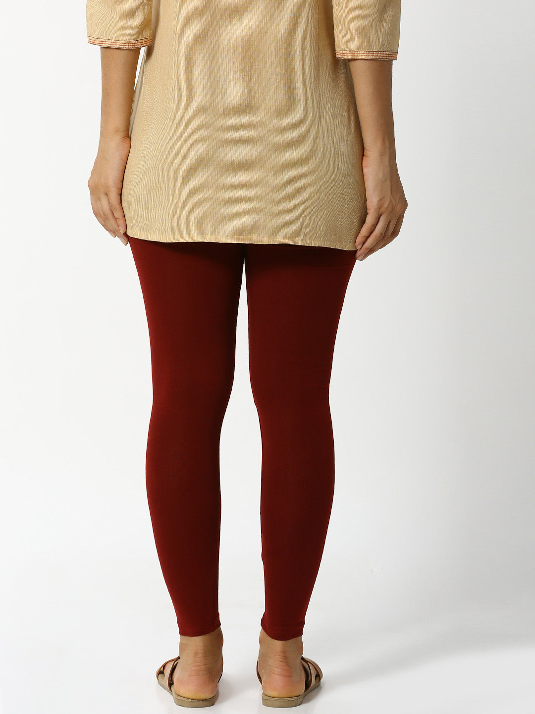 Ekohelsinki - Yoga Pocket Leggings in burgundy, organic cotton, by People  Tree