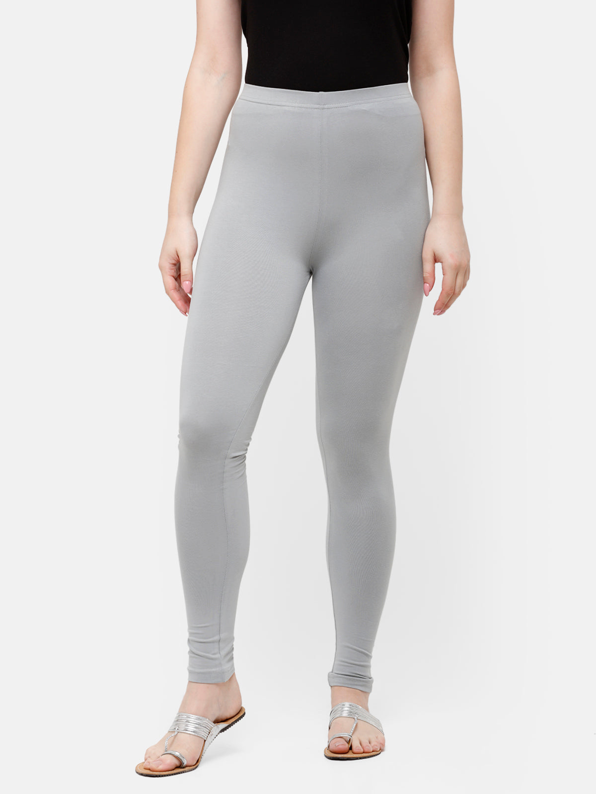 Zero Rise Rib Ankle Length Leggings - Quiet Grey - Muscle Nation