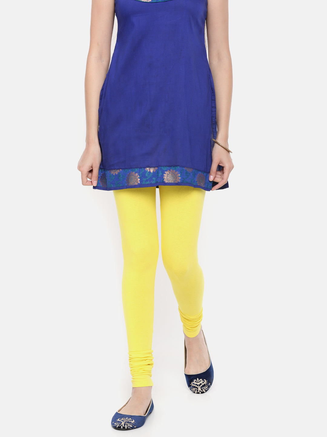 Shop Now Straight Short Kurta Kurti Yellow Color Cotton Kurtis With White  Thread Work – Lady India